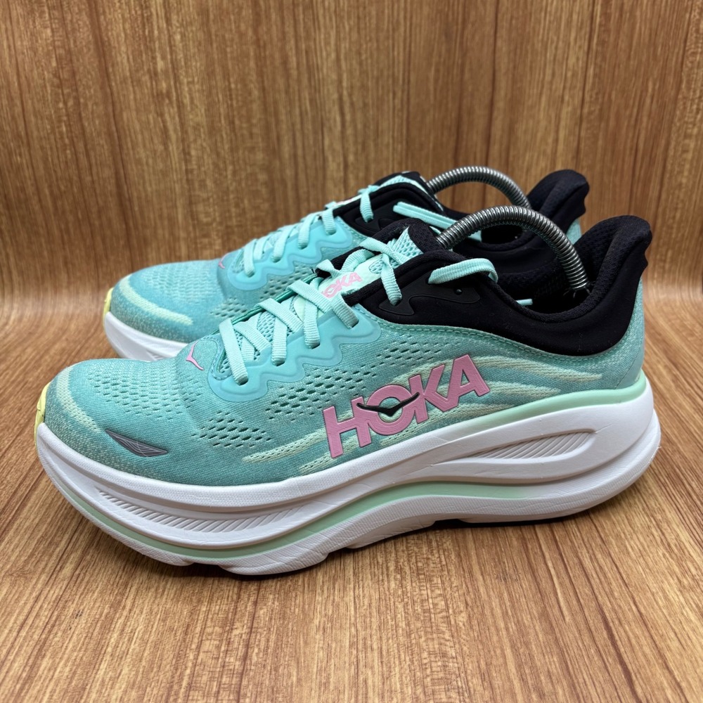Hoka Bondi 9 Running Shoes Women's 10 B Aqua Pink 1127952 Sneakers - Picture 3 of 8